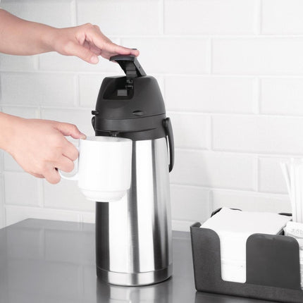 Stainless Steel Thermos Jug with Pump 1.9L | Nisbets Essentials 2