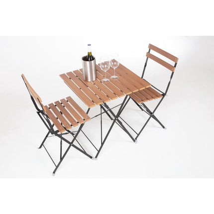 Foldable Imitation Wood Chairs with Steel Frame | Bolero | Set of 2 2