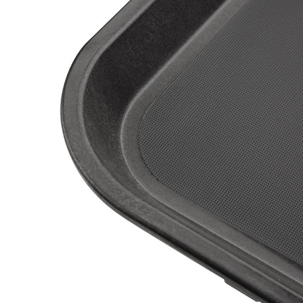 Black Non-Slip Polypropylene Serving Tray 45.8x35.6cm | Olympia Kristallon 3