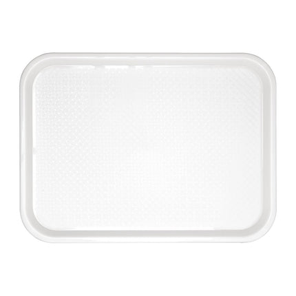 White Polypropylene Serving Tray 30.5x41.5cm with Anti-Slip Texture | Olympia Kristallon