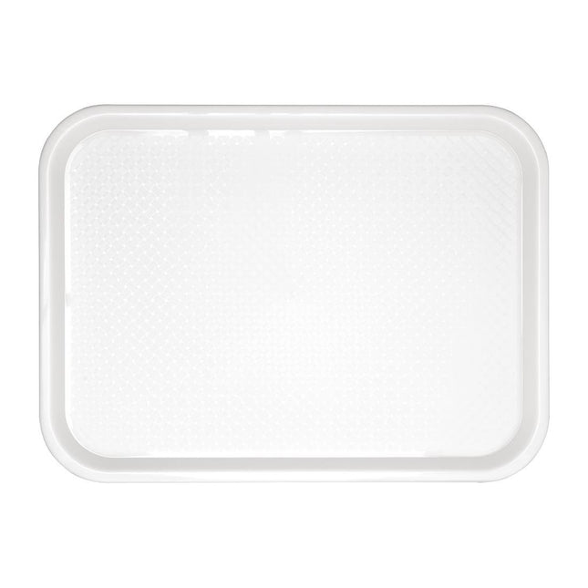 White Polypropylene Serving Tray 30.5x41.5cm with Anti-Slip Texture | Olympia Kristallon