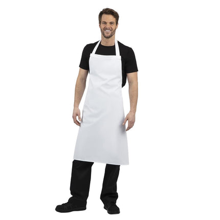 White Polyester-Cotton Bib Apron XL | Whites 8