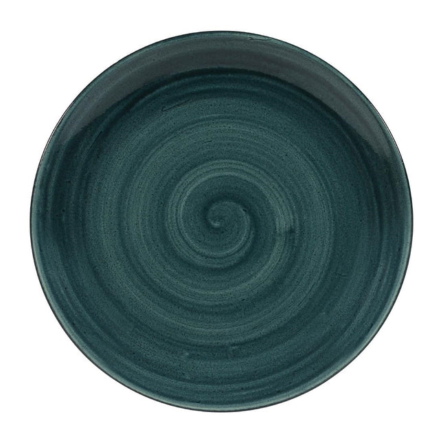 Rustic Teal Coupe Plate 26cm | Churchill Stonecast