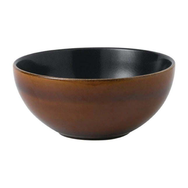 Noodle Bowl Two Tone Cinnamon Brown 1.19L | Churchill Siena Brown Contour