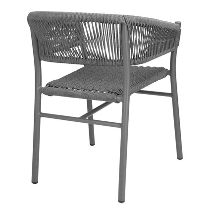 Gray Mix Rope Twist Rattan Chairs | Bolero Florence Series | Set of 2 3