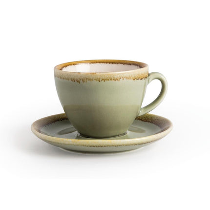 Cappuccino Saucers 14cm Mos Green | Olympia Kiln Collection | Set of 6 3