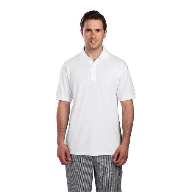 Unisex White Polo Shirt L | Durable Polyester/Cotton Piqué 2