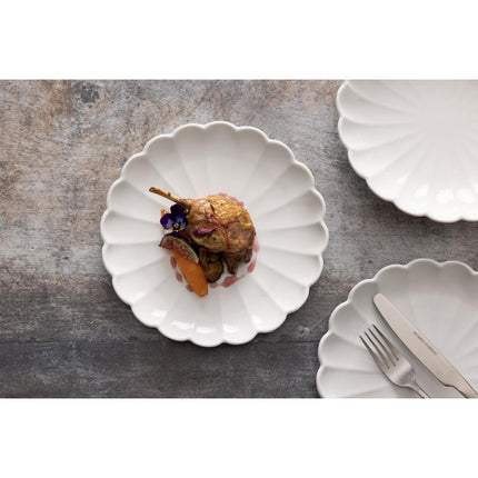 White Scalloped Plates 226mm | Olympia Bloom | Set of 6 2