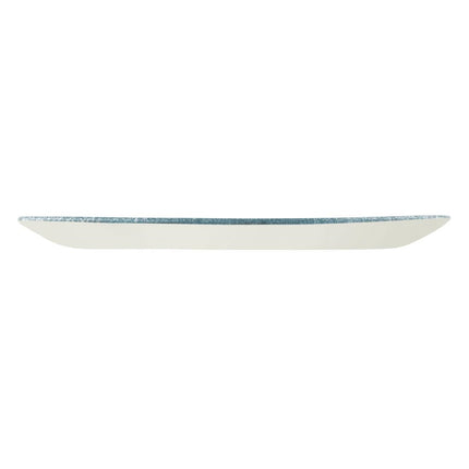 Porcelain Oval Chef's Plate 35.2 x 18.7cm | Churchill Raku Topaz Blue Evolve | Pack of 6 2