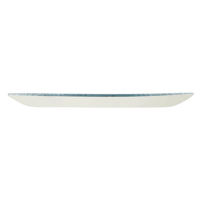 Porcelain Oval Chef's Plate 35.2 x 18.7cm | Churchill Raku Topaz Blue Evolve | Pack of 6 2