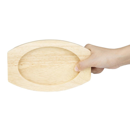 Hevea Wood Base for Oval Cast Iron Serving Dish 210x120mm | Olympia 5