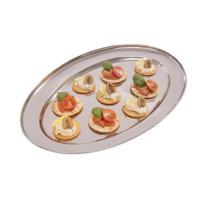 Oval Stainless Steel Serving Platter 45cm | Olympia 7