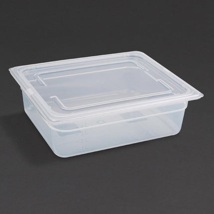 Vogue Polypropylene GN 1/2 Container with Lid | 10cm Depth | 325x265mm