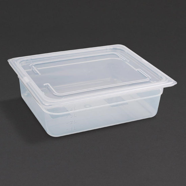 Vogue Polypropylene GN 1/2 Container with Lid | 10cm Depth | 325x265mm
