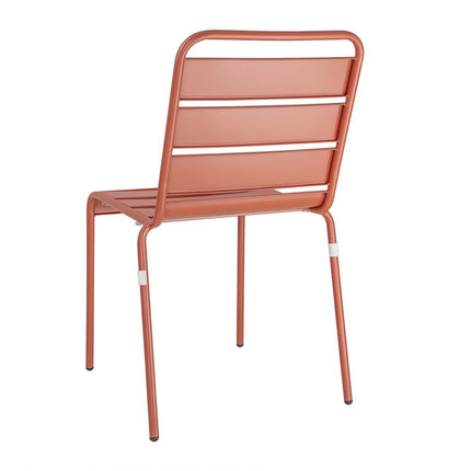 Terracotta Glazed Steel Side Chairs | Bolero | 4 Pieces 3