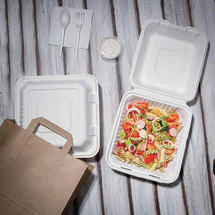 Compostable Bagasse Food Boxes 236mm | Fiesta 7