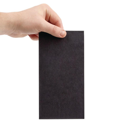 Recyclable 3-Ply Black Dinner Napkins 40x40cm 1/8 Fold | Fiesta 3