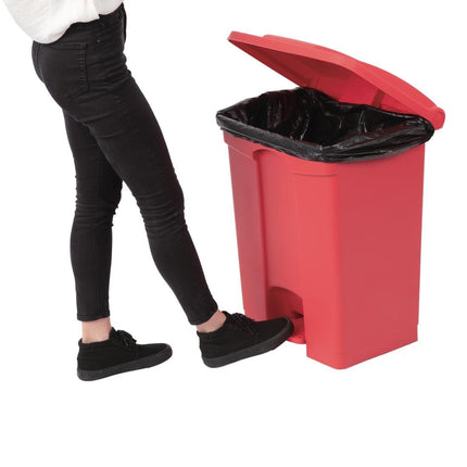 Hands-Free Red Pedal Bin 65L | Jantex 5