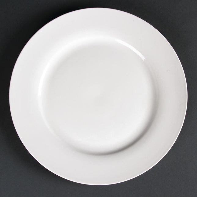 Porcelain Plates with Wide Rim 27cm | Olympia Lumina