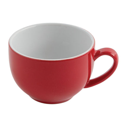 Olympia Café Cappuccino Cups Red Porcelain 340ml 2