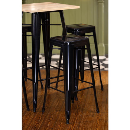 Bistro Bar Table with Black Wooden Top | Bolero 7