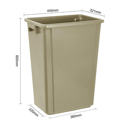 Slim Waste Bin 60L Beige | Jantex 5