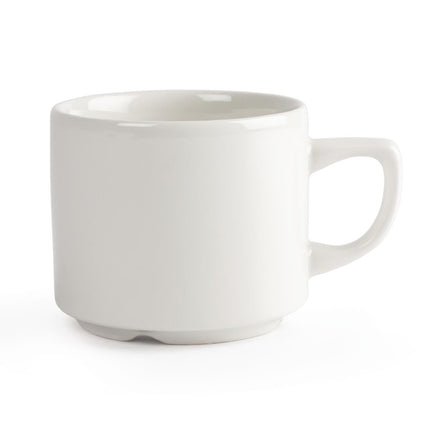 Stackable White Porcelain Tea Cups 199ml (24 pcs) | Churchill Maple