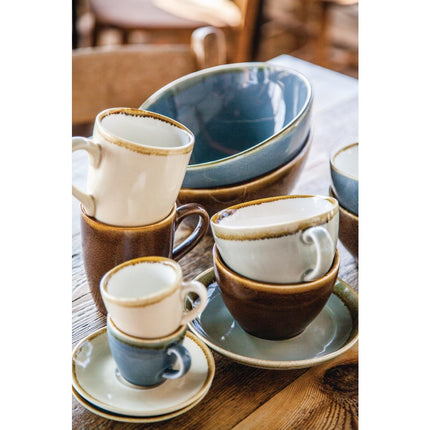 Kiln Natural Porcelain Cappuccino Cups Brown 340ml | Olympia | 6 pcs 5