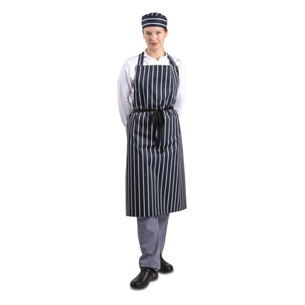 Extra Long Blue-White Striped Halter Apron | Whites 6