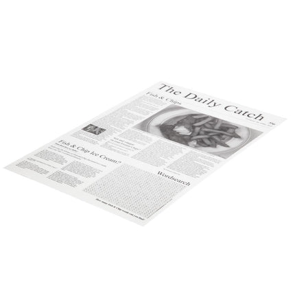 Greaseproof Paper Sheets with Newspaper Print 27x42cm 3