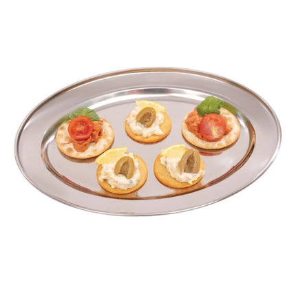 Oval Stainless Steel Serving Platter 30cm | Olympia 6