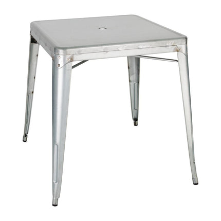 Square Galvanized Steel Bistro Table 668 mm | Bolero