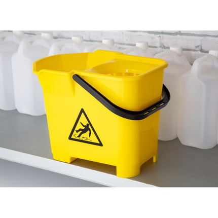 Color-Coded Yellow Mop Bucket | Jantex | Polypropylene | 16L Capacity 7