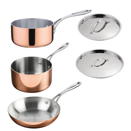 3-Piece Triple-Layer Copper Pan Set | Vogue Cook Like A Pro