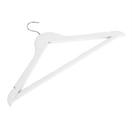White Wooden Hangers with Antislip Trousers Bar | Bolero 2