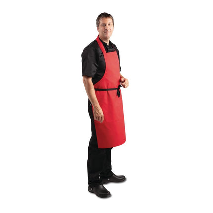 Polyester-Cotton Red Bib Apron | Whites 9