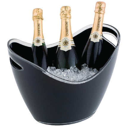 Large Black Acrylic Champagne Bowl with Handles | APS