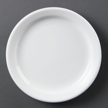 Whiteware Plates with Narrow Rim 18cm | Olympia | Set of 12