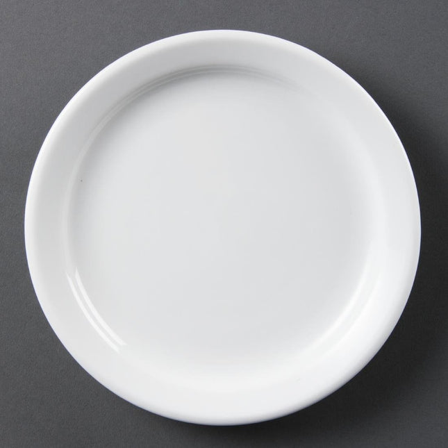 Whiteware Plates with Narrow Rim 18cm | Olympia | Set of 12