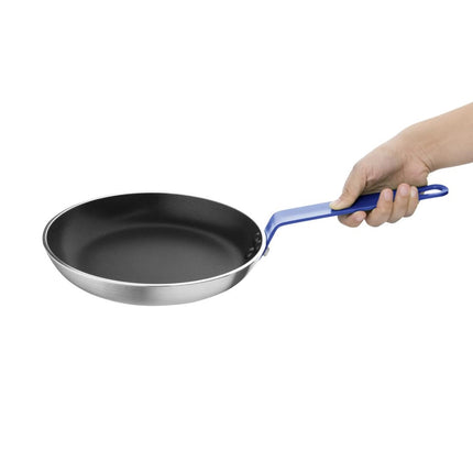Aluminium Non-Stick Frying Pan 24cm | Hygiplas | Teflon Platinum Plus | Blue Handle 2