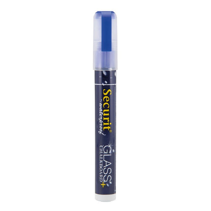 Securit Waterproof Chalk Marker for Glass and Chalkboards | Blue, 2-6mm Tip 2
