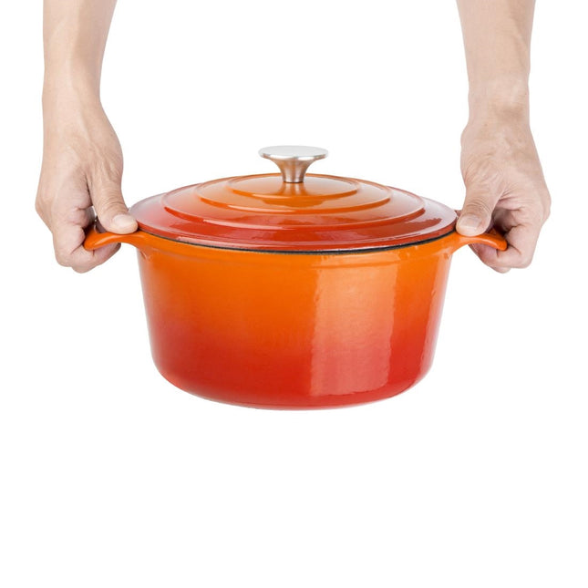 Round Induction Braadpan Cast Iron 4L | Vogue | Orange 2