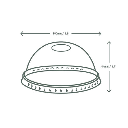 Compostable Dome Lids for 340ml and 455ml Cold Drink Cups | Vegware 4