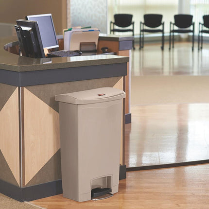 Front Step Pedal Bin 50L Beige | Rubbermaid Slim Jim 6