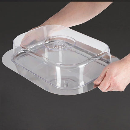Rectangular High-Gloss Stainless Steel Serving Tray with Lid | APS 2