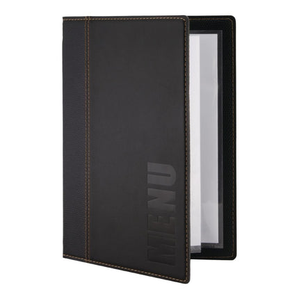 Synthetic Leather Menu Holder A5 Black | Securit Trendy 4