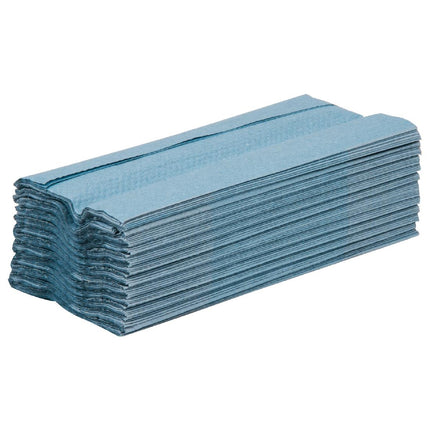 Blue C-Fold Paper Towels 1-Ply | Jantex | 2850 Sheets | 12 Packs 6