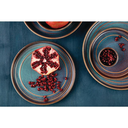 Flat Round Plates 18cm Blue-Brown Reactive Glaze | Olympia Cavolo 2