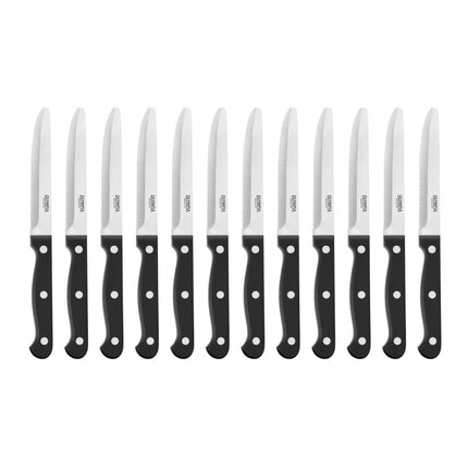 Steak Knives with Rounded Tip Black Handle 21.5cm | Olympia | Set of 12 6