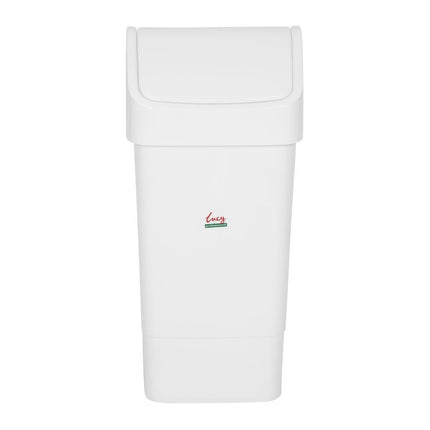 White SYR Waste Bin with Swing Lid